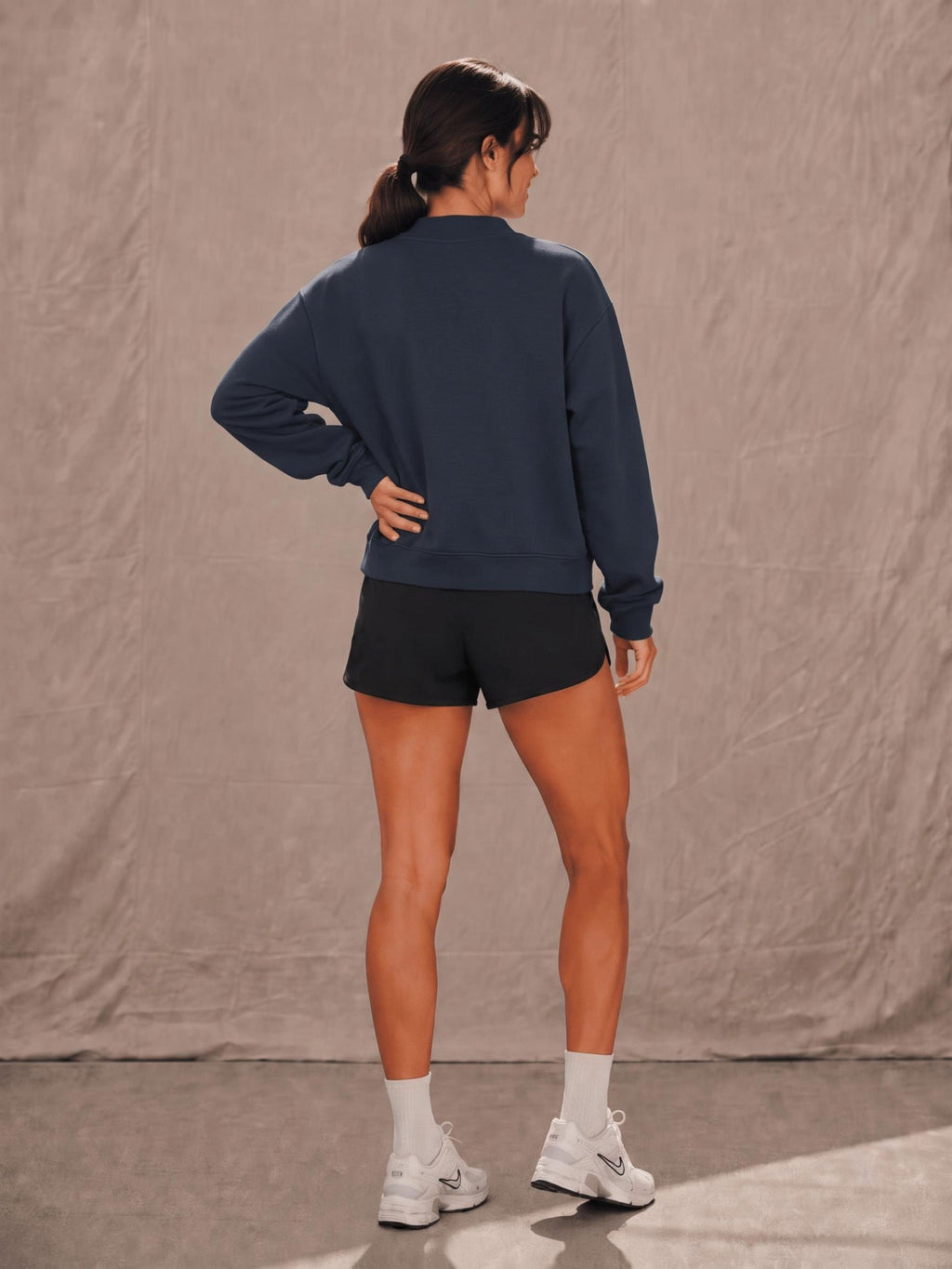 Loki & Ivy Essential Women's Fleece Mock-Neck Crew Sweatshirt