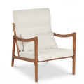Modern Accent Chair with Solid Rubber Wood Faux Leather Upholstered Armchair