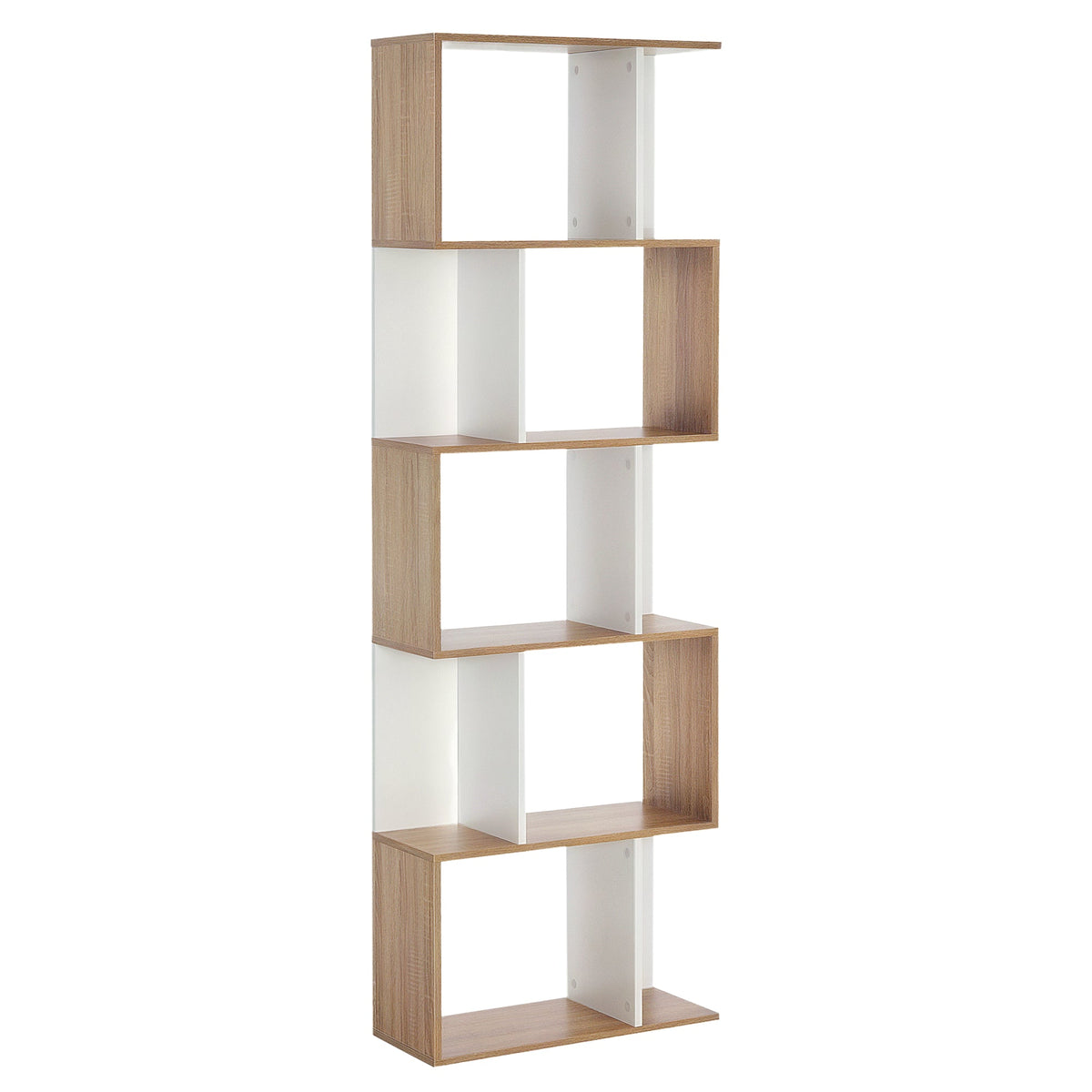 5-Tier Geometric Bookcase Room Divider