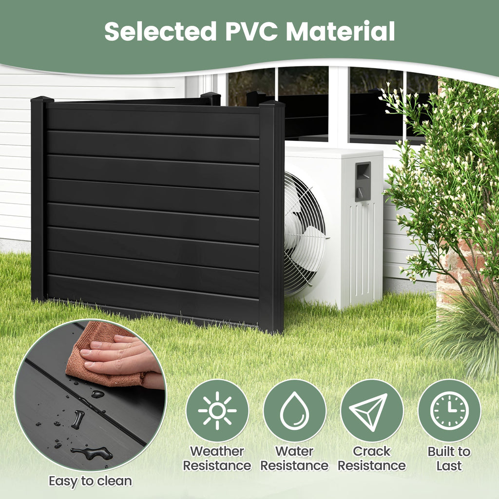 Outdoor PVC Air Conditioner Fence with 20 Inch Long Stakes