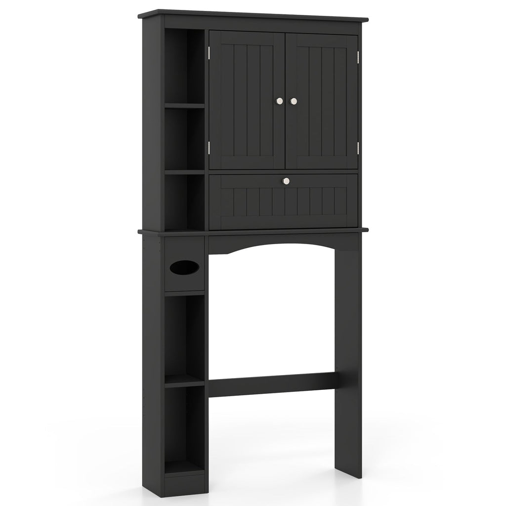Over the Toilet Storage Cabinet with Adjustable Shelf and Bottom Bar-White