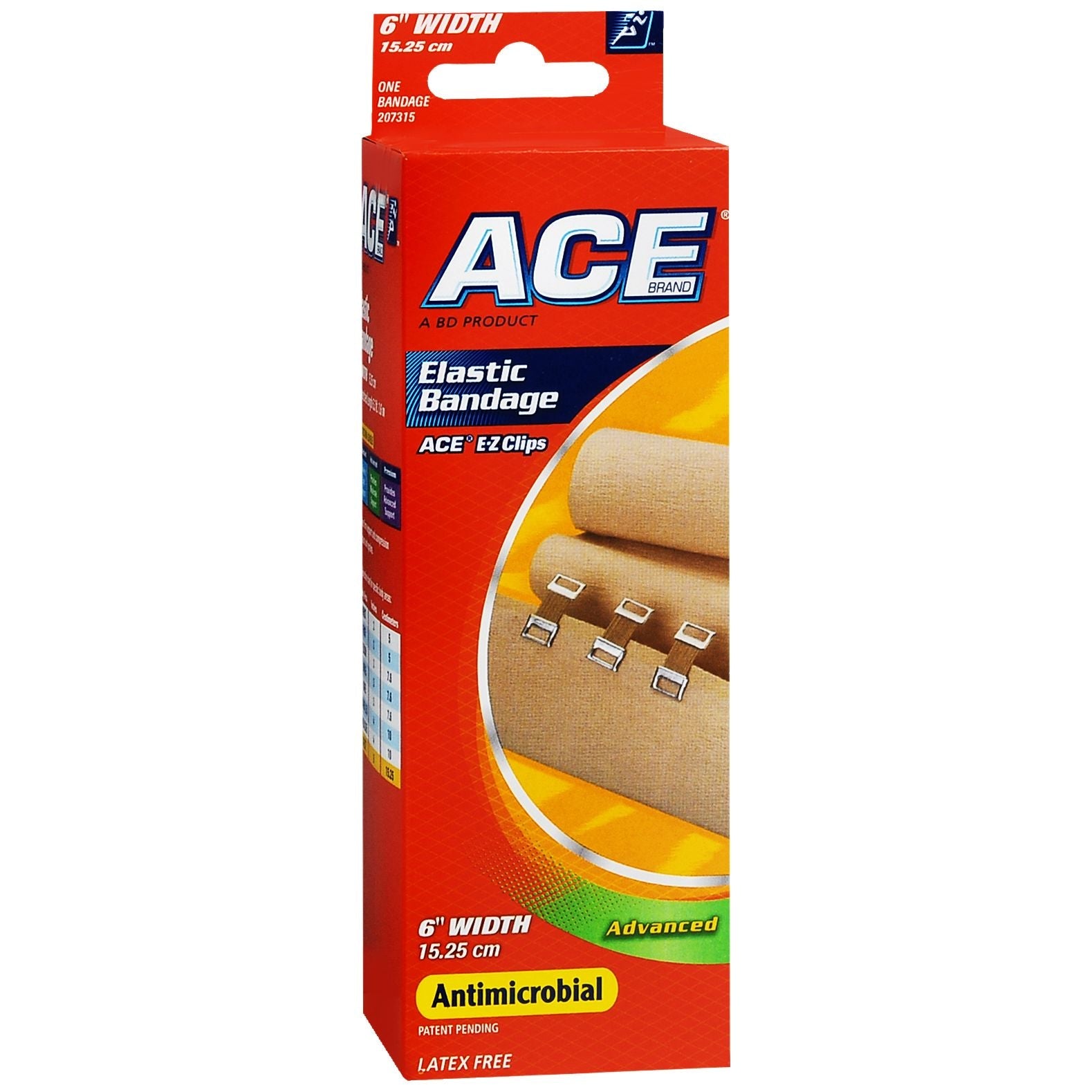 ACE 3M Brand Elastic Bandage With Clips, 6 Inch