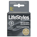 LifeStyles® Ultra Sensitive Lubricated Latex Condom, 3-Pack x 6 EA