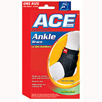 ACE Ankle Brace with Side Stabilizers, Adjustable One Size, Breathable Support
