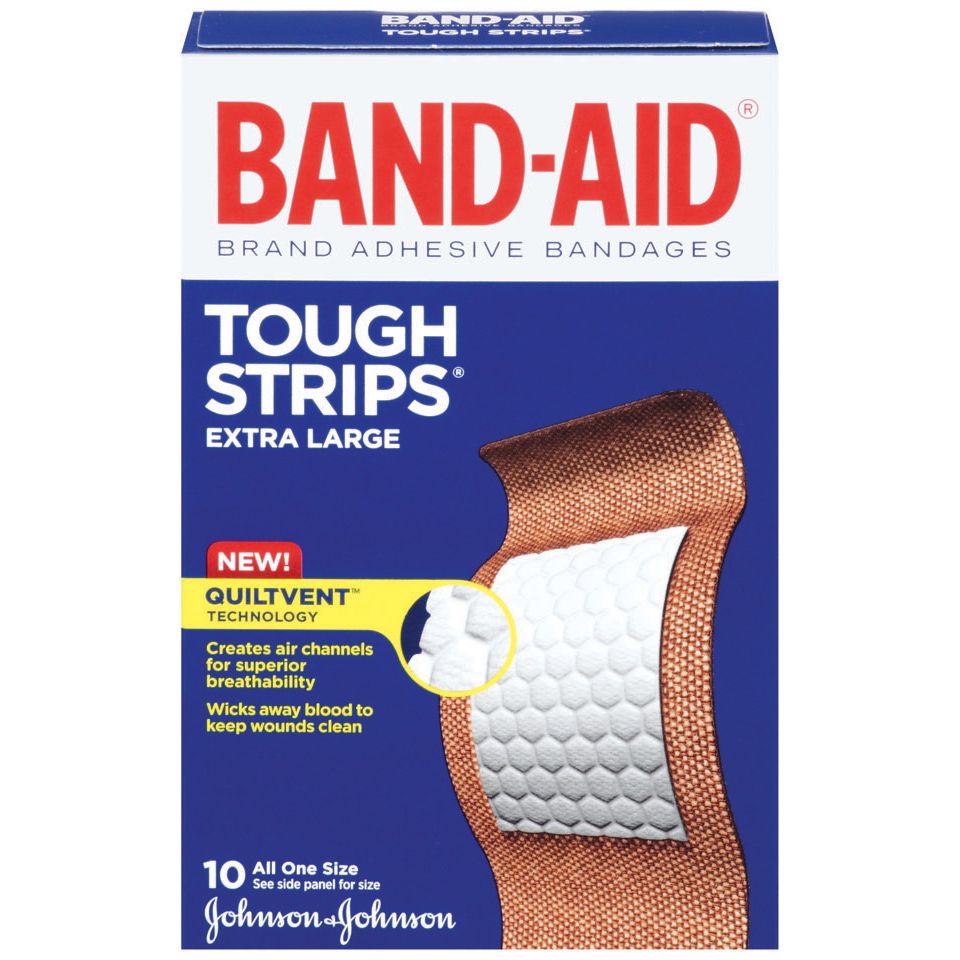 BAND-AID® Tough Strips® Extra Large Adhesive Bandage, 10-Pack