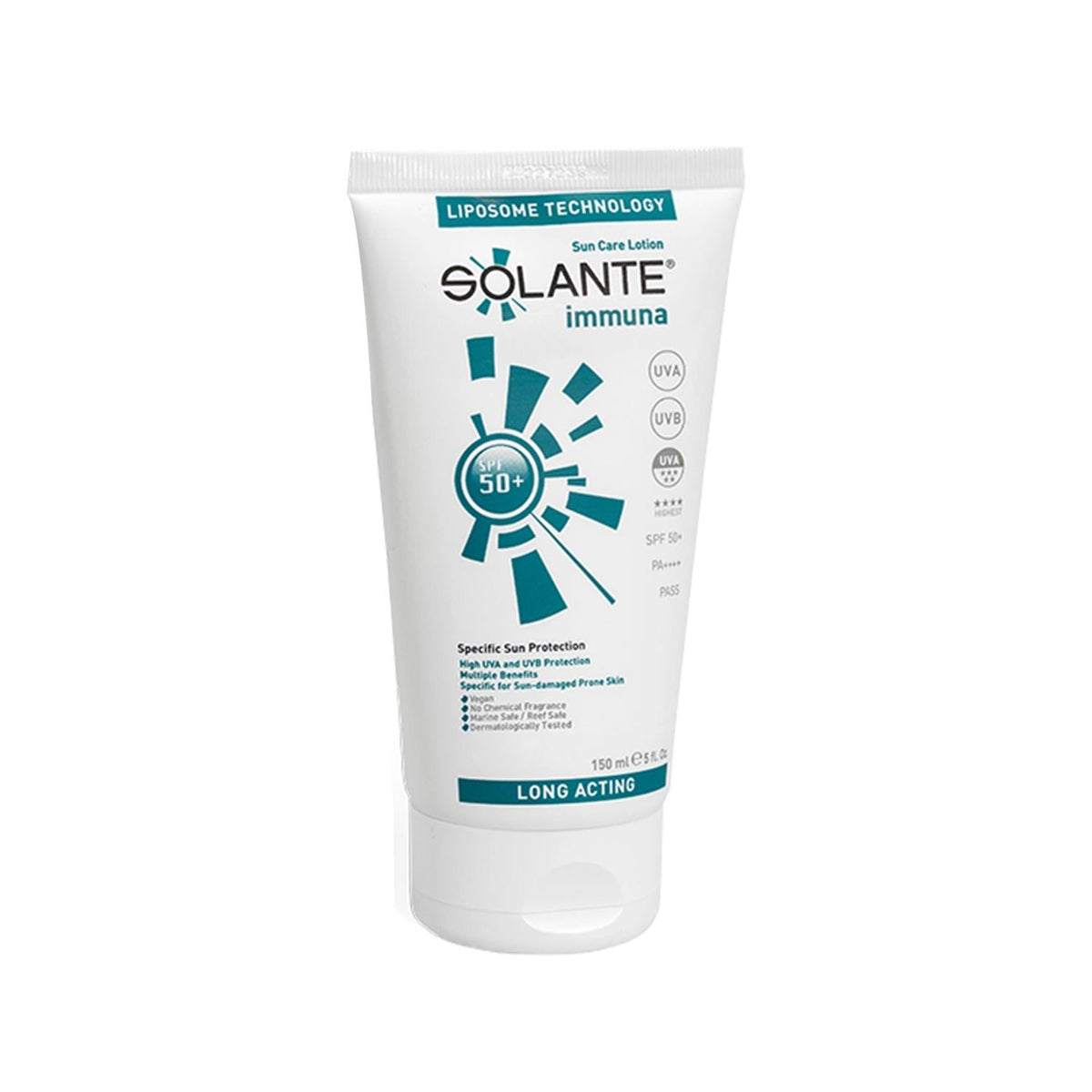 Solante Immuna SPF 50+ Sunscreen Lotion: Broad Spectrum Protection, Prevents Sunburn & Skin Aging - 150ml