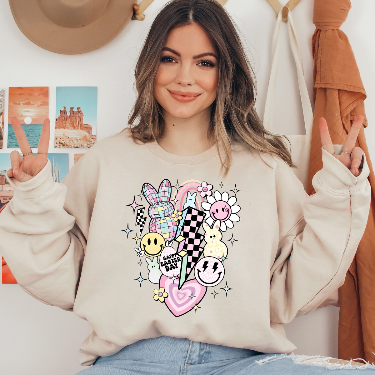 Happy Easter Day Icons Ready To Press DTF Transfers, DTF Hot Peel