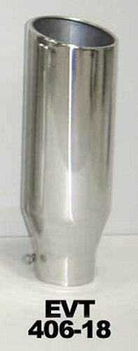Exhaust Tip 4in x 6in 18in L Polished Bolt-on - EVT40618