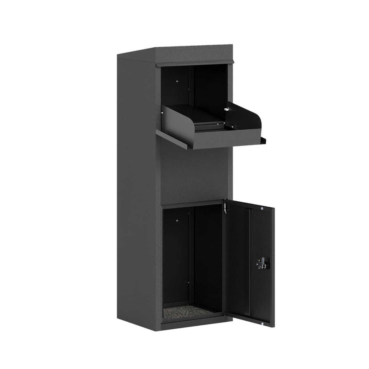 Package Delivery Box for Outside with Anti-Theft Baffle Sloped Roof