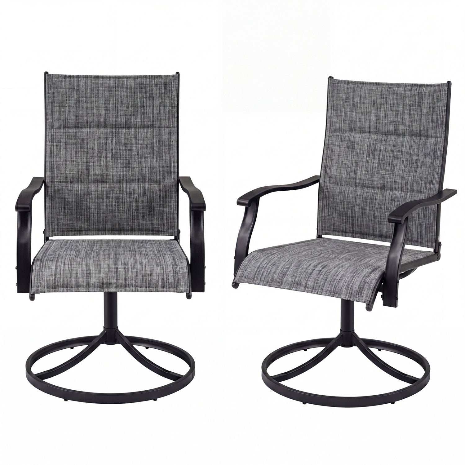 Swivel Patio Dining Chairs Set of 2 with Padded Seats