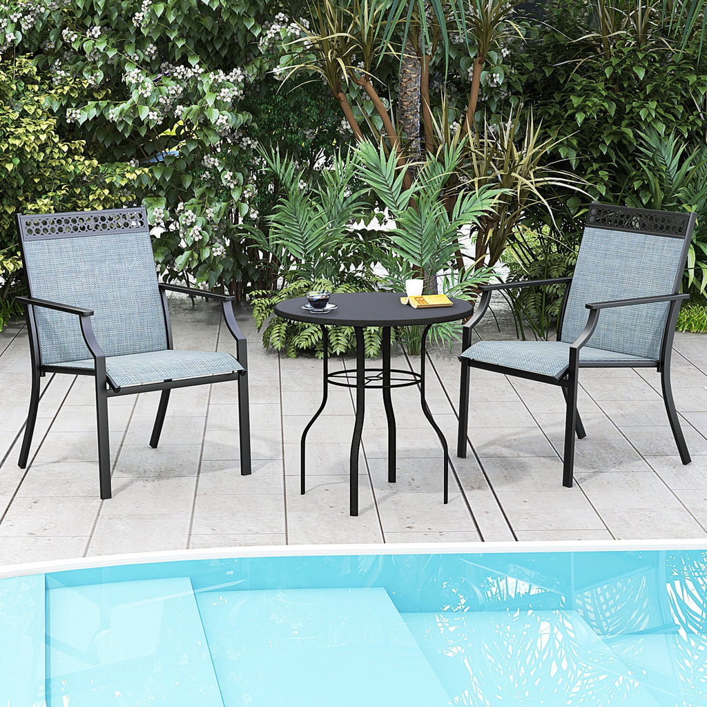 Patio Chairs Set of 2 with All Weather Breathable Fabric