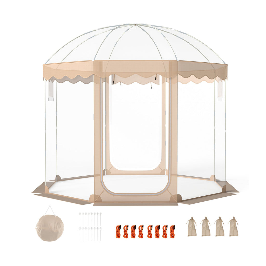 Pop Up Bubble Tent 10x10 FT for 8-10 People Weatherproof Pod with 540¬∞ Panoramic Clear PVC