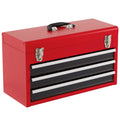 Portable Garage Mechanic Tool Cabinet Box with 3 Drawers