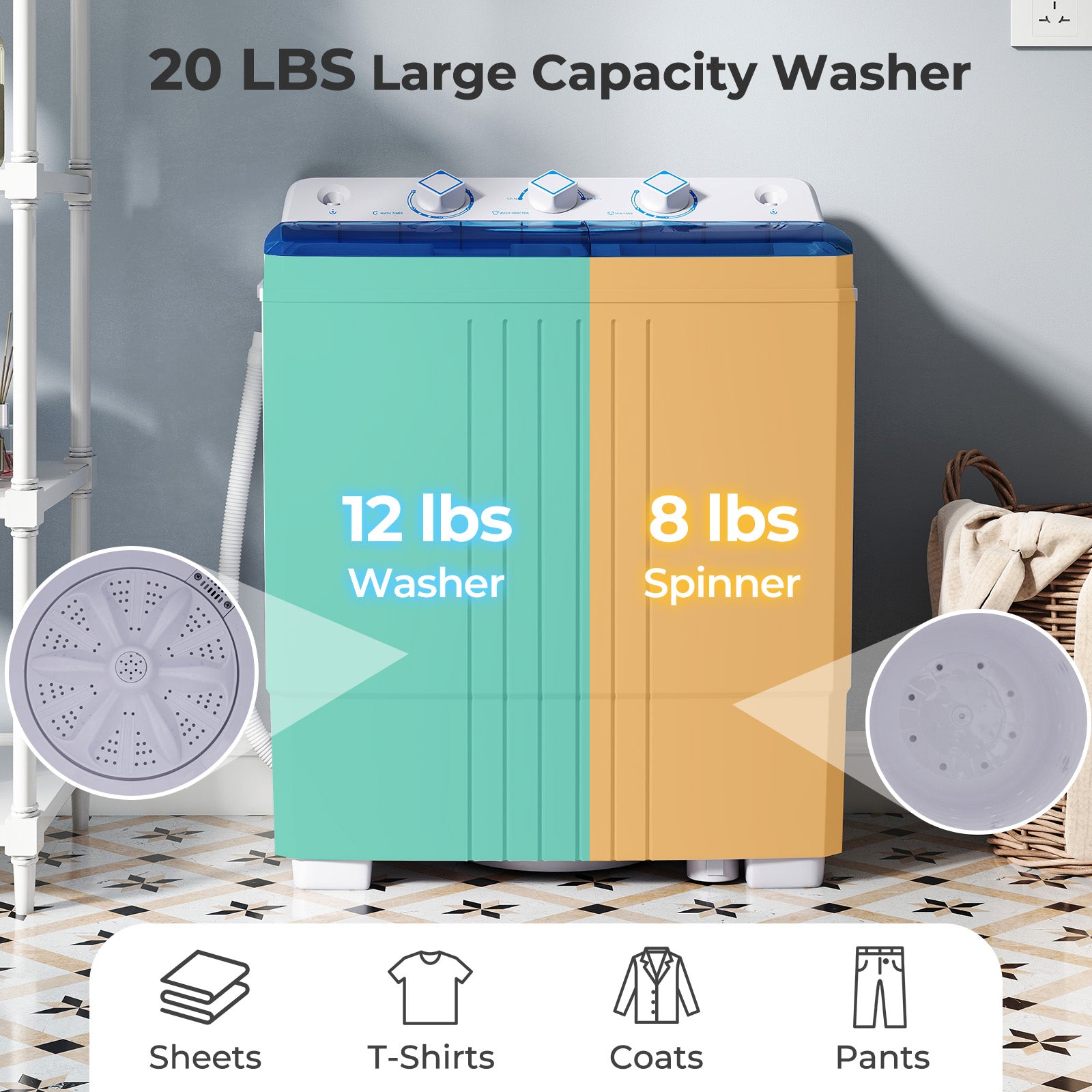 Portable Washing Machine for Dorms and Apartment