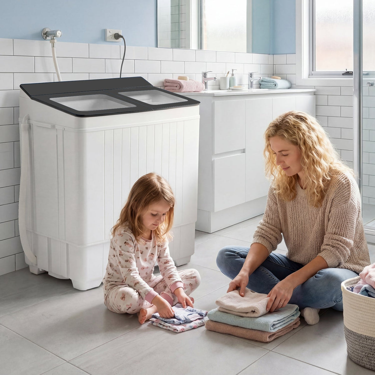 Portable Washing Machine with 18 LBS Washer and 8 LBS Spinner Combo