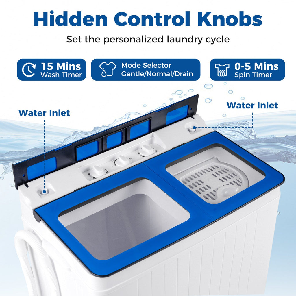 Portable Washing Machine with 18 LBS Washer and 8 LBS Spinner Combo