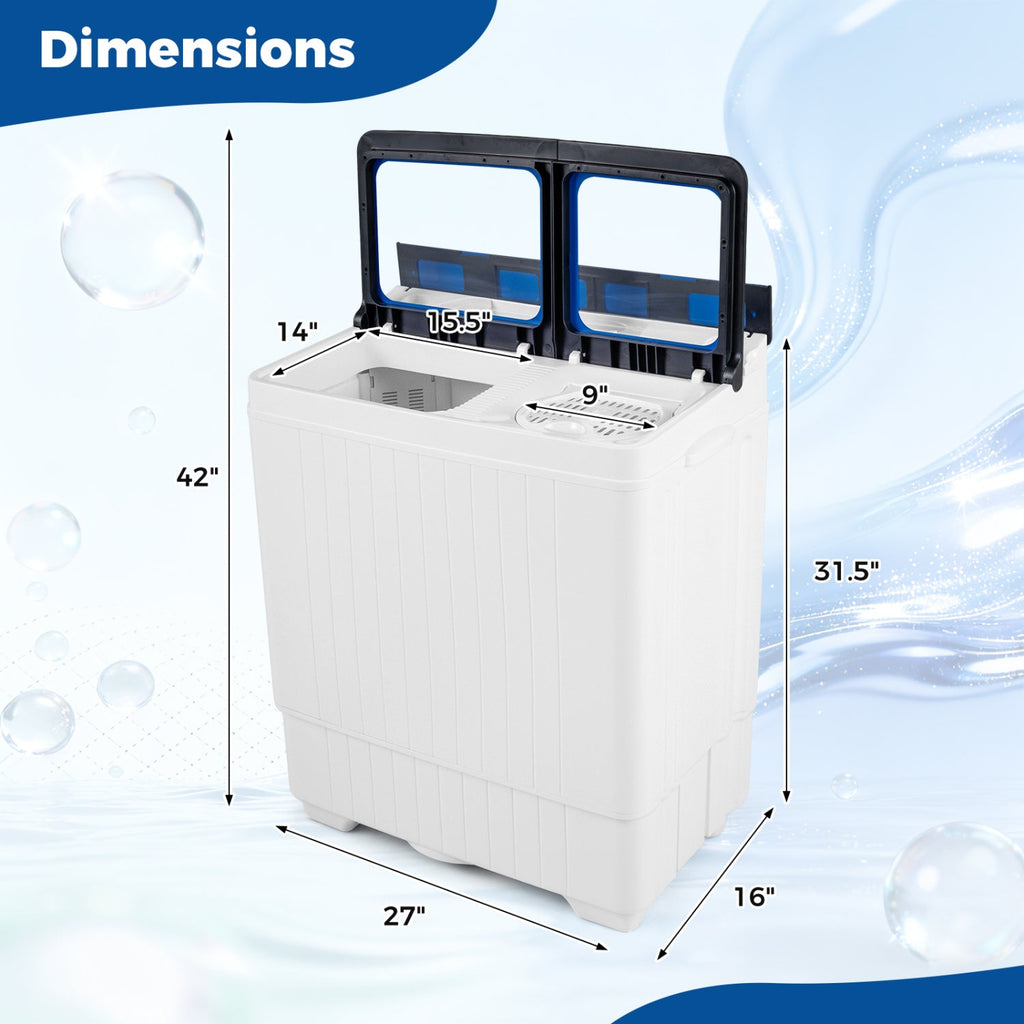Portable Washing Machine with 18 LBS Washer and 8 LBS Spinner Combo