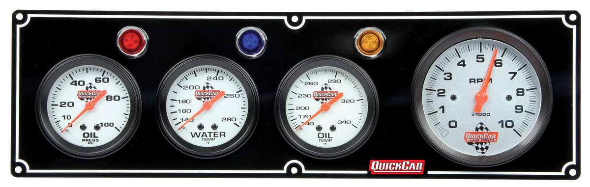 3-1 Gauge Panel OP/WT/OT w/3-3/8in Tach Black - 6167413