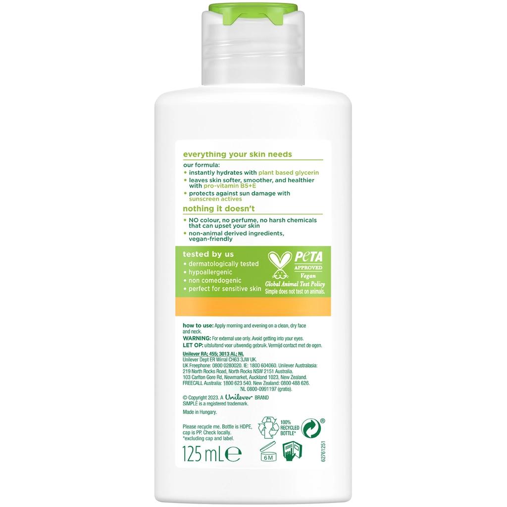 Simple SPF 15 Hydrating Moisturizer for Sensitive Skin 125 ml