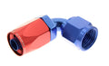 8AN 90Deg Female Alum Hose End Red Blue - 6090081