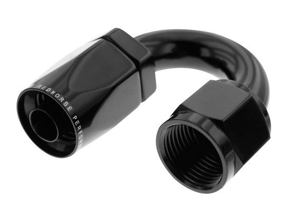 6AN 180Deg Female Alum Hose End Black - 6180062