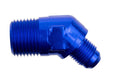6AN 45Deg Male Adapter to 3/8in NPT Male Blue - 82306061