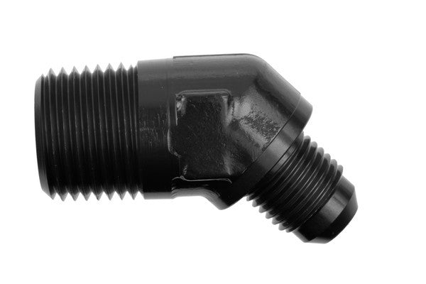 10AN 45Deg Male Adapter to 3/8in NPT Male Black
