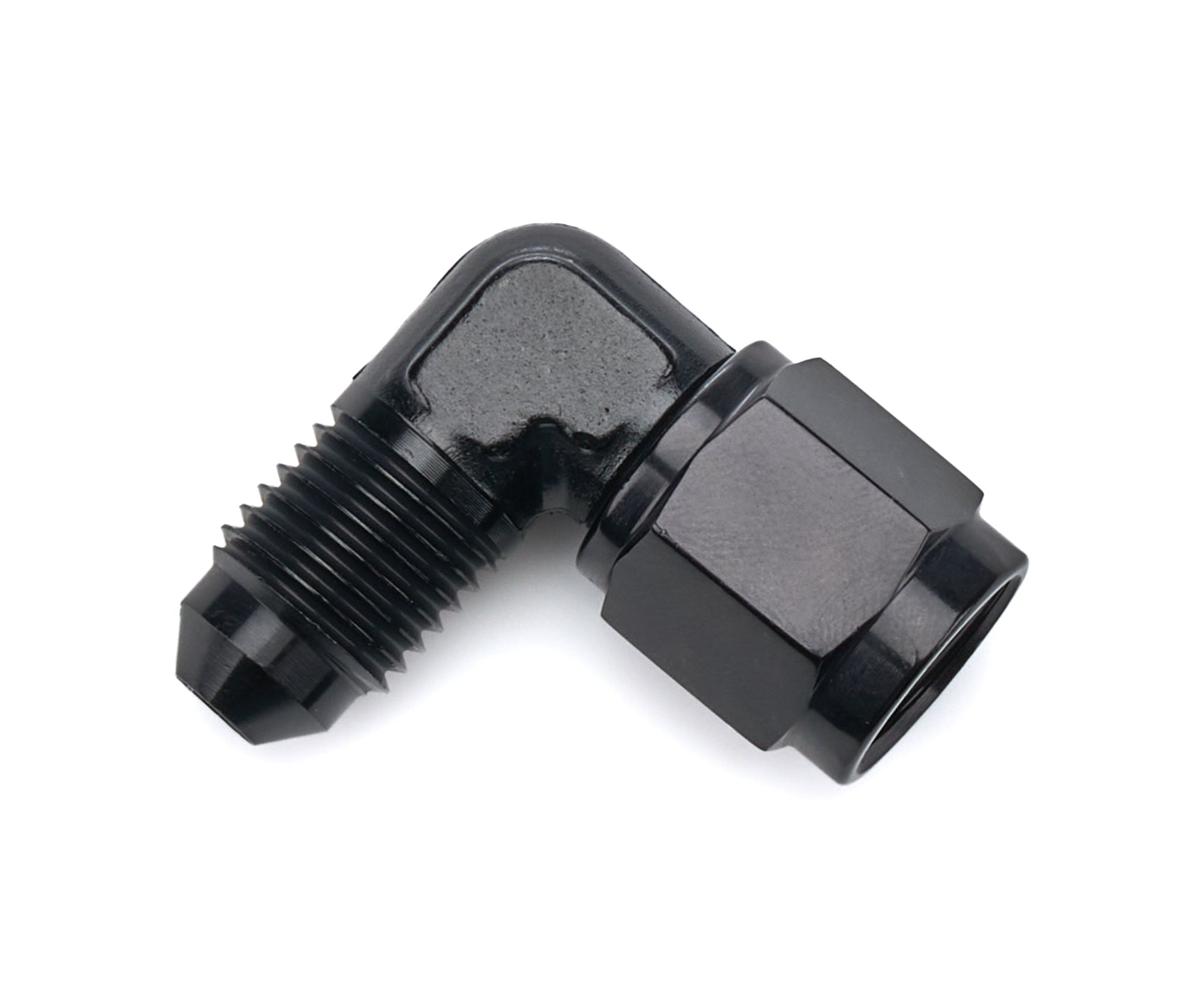 4AN male to 4AN Female Fitting 90-Deg Black - 829004042