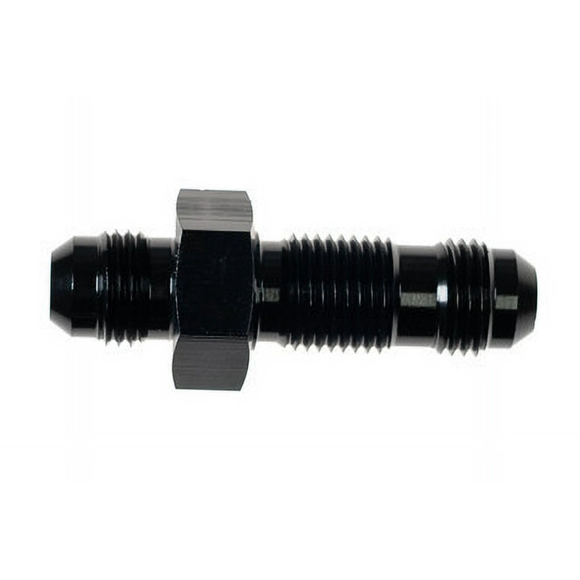 8AN Bulkhead Adapter Straight Male Male Black