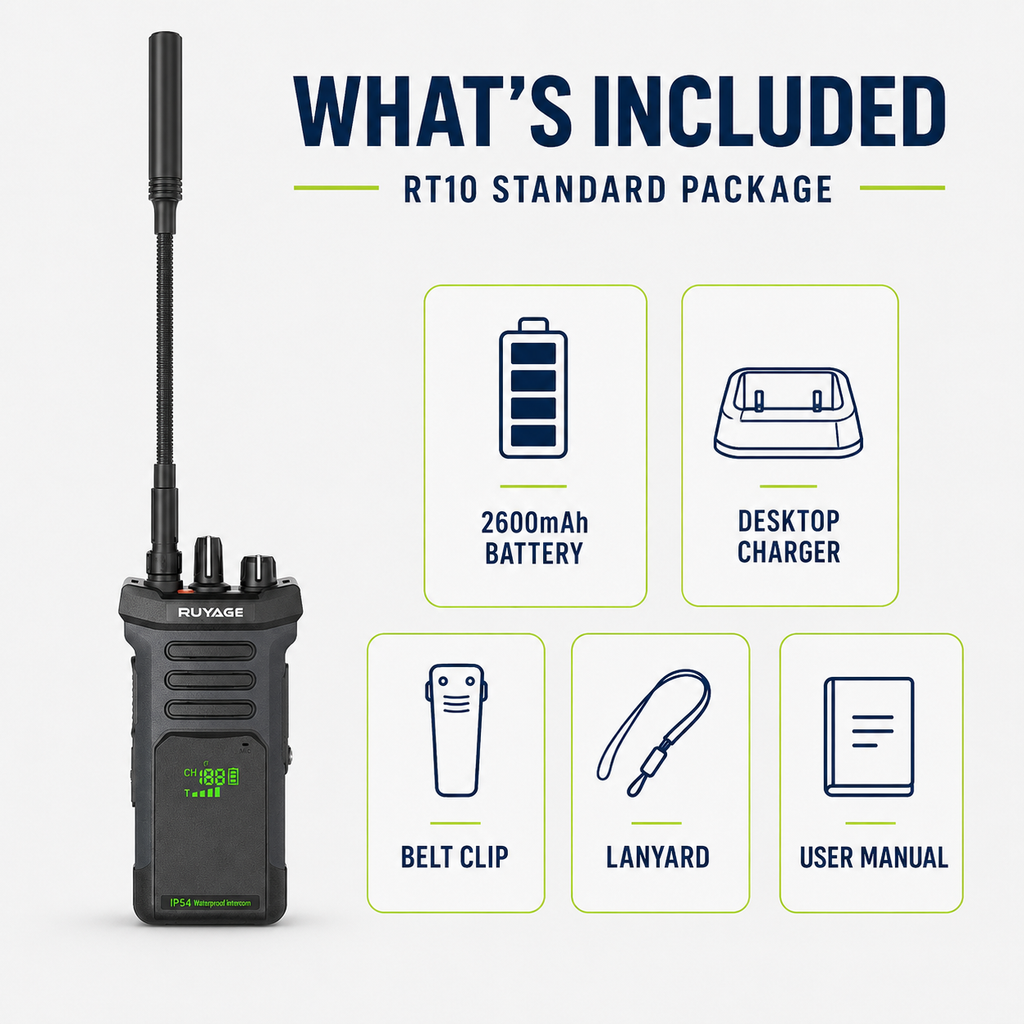 RUYAGE RT10 20W UHF Long-Range Analog Walkie Talkie