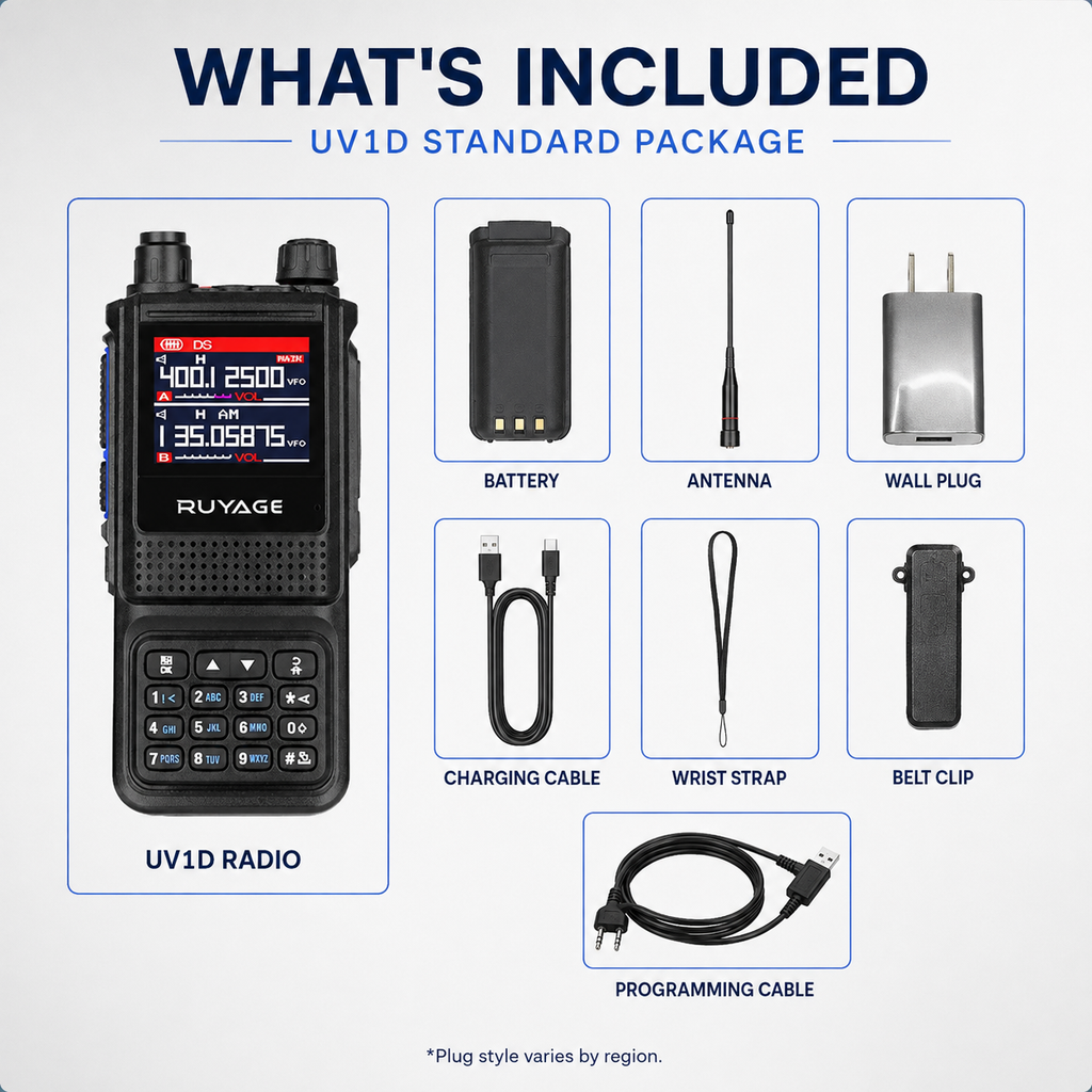 RUYAGE UV1D 5W 6-Band VHF/UHF Analog Walkie Talkie