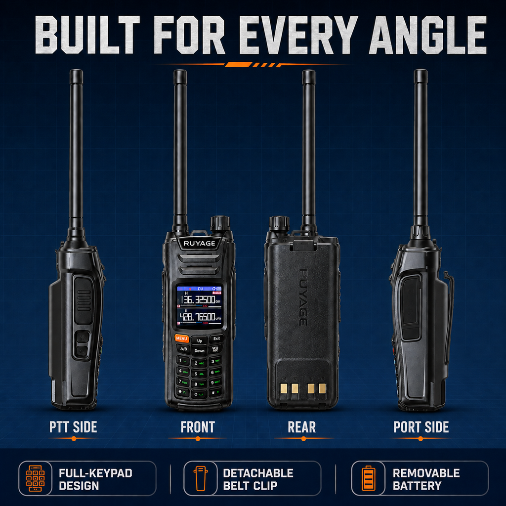 RUYAGE UV6D 6 Band VHF/UHF Analog Walkie Talkie with GPS