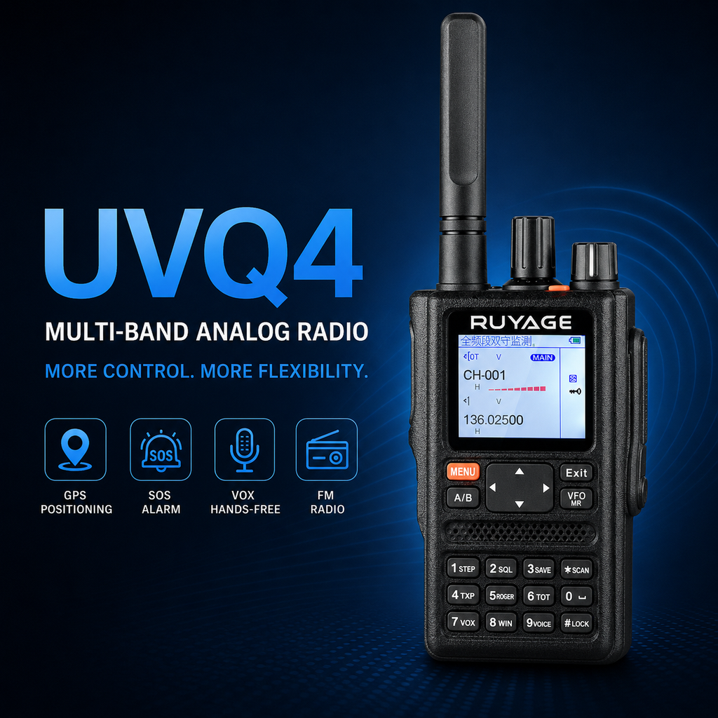 RUYAGE UVQ4 6-Band GPS Analog Walkie Talkie
