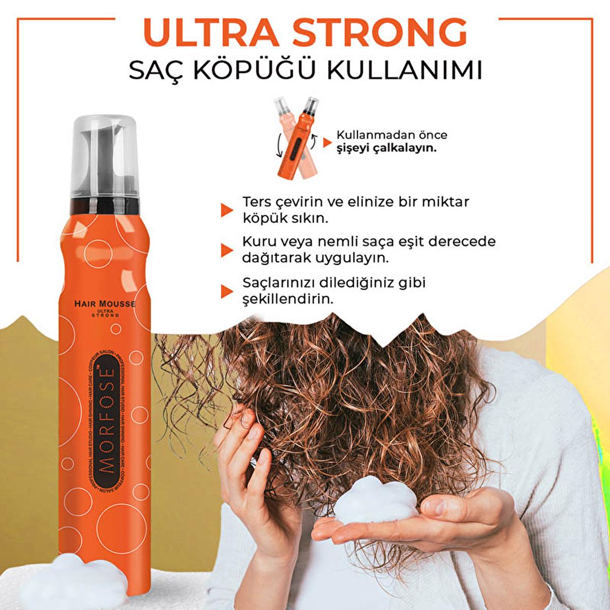 Morfose Ultra Strong Hair Styling Mousse - 6.76 fl oz - Strong Hold, Multivitamin Enriched, Non-Residue Formula