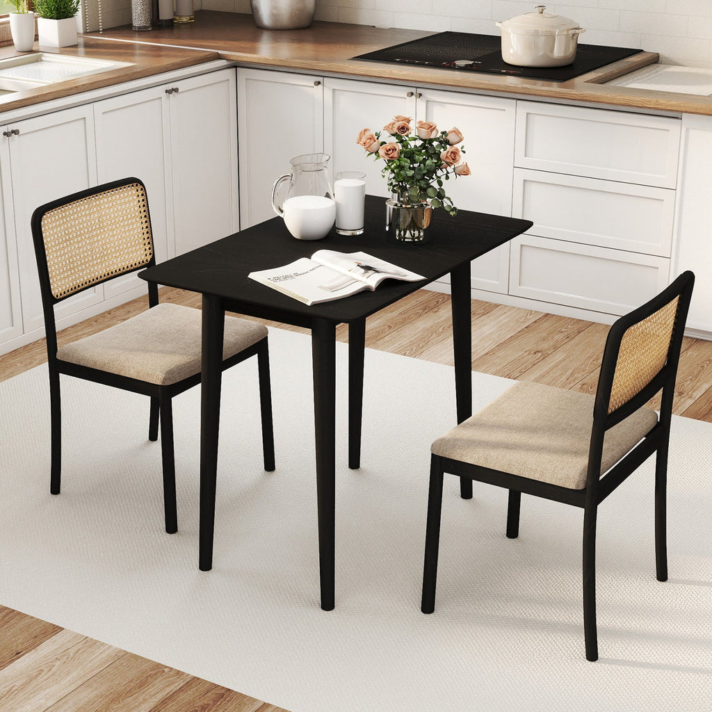 Rectangular Wooden Dining Table for 2-4 34 Inch Farmhouse Solid Wood Kitchen Table