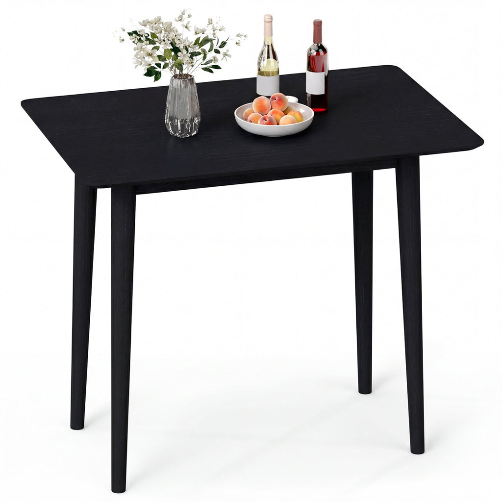 Rectangular Wooden Dining Table for 2-4 34 Inch Farmhouse Solid Wood Kitchen Table