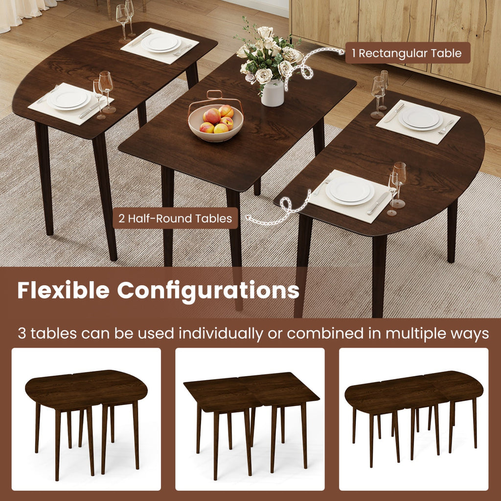 Rectangular Wooden Dining Table for 2-4 34 Inch Farmhouse Solid Wood Kitchen Table