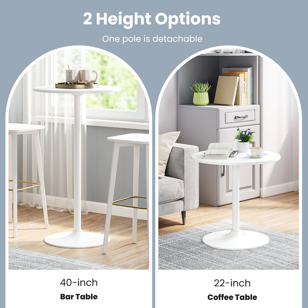 Round Bistro Table 40 Inch Bar Height Tall Coffee Cocktail Table