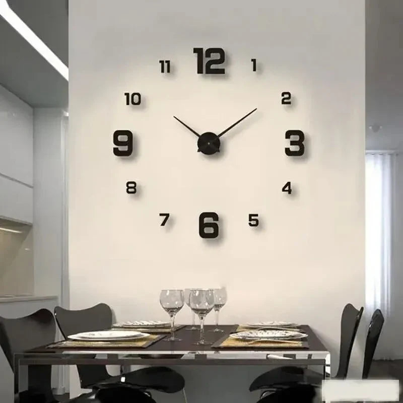 DIY Frameless Wall Clock | Silent Decorative Clock for Living Room