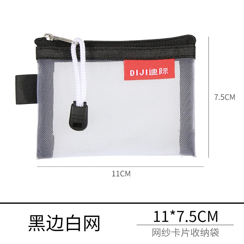 Mini Mesh Zipper Card Pouch | Transparent ID and Credit Card Storage Bag