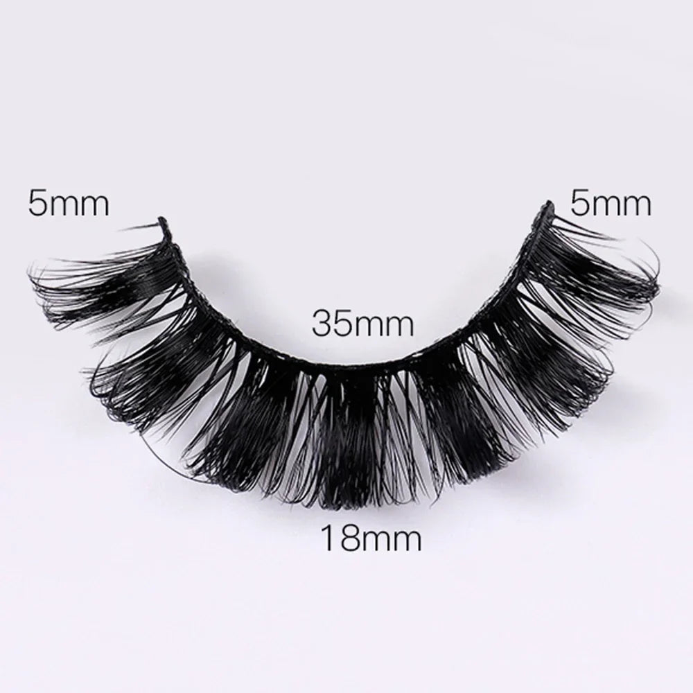 Budget Value 4 Pairs Multipack 3D Russian Fluffy Faux Mink Lashes Reusable Strip Lash Starter Kit