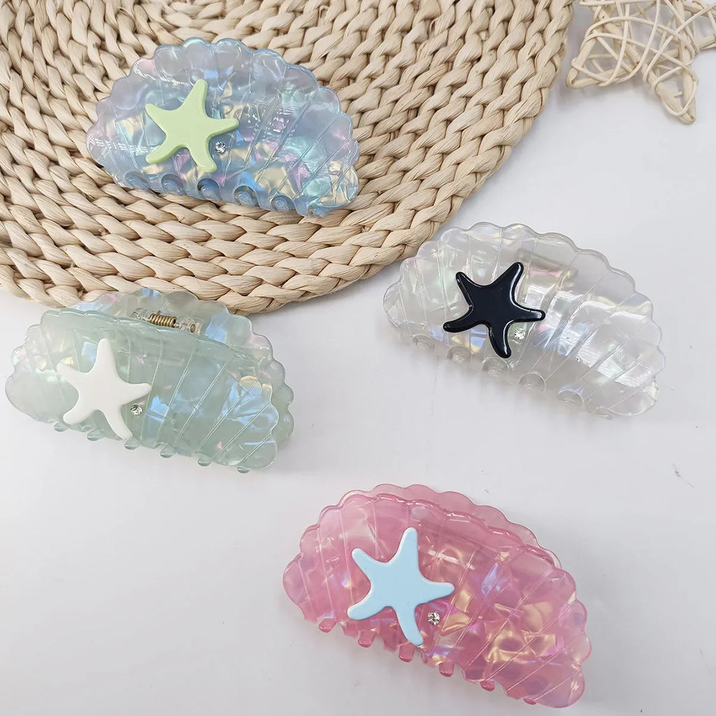 Fantasy Color Mermaid Color Cloud Shape Hair Clip Grab Clip Imitation Acetate Hair Clip Shark Claw Hair Accessories for Women