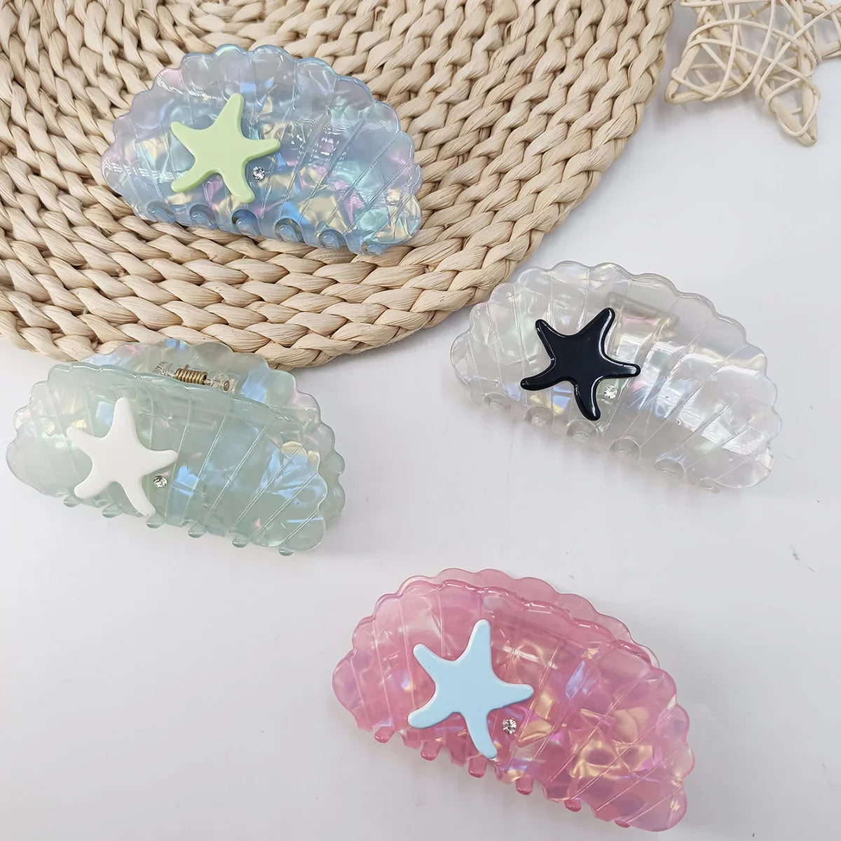 Fantasy Color Mermaid Color Cloud Shape Hair Clip Grab Clip Imitation Acetate Hair Clip Shark Claw Hair Accessories for Women