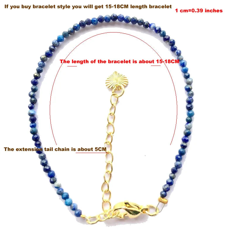 Faceted Gemstone Bead Choker Necklace and Bracelet Set | Natural Stone Jewelry for Men and Women