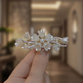 Elegant Pearl Lily of the Valley Spring Clip Hair Clip Women's Back of Head Half-tied Flower Barrette Fashion Hair Accessories