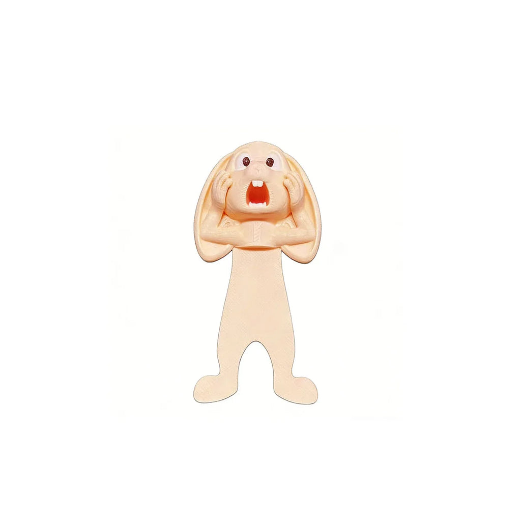 Exclusive New Product - Funny Screaming Rabbit 3D Bookmark, Creative Animal Page Clip, Anti-Page-Falling Reading Marker Clip
