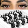4 Pairs Lashes D Curl Russian Lashes 3D Mink Eyelashes Reusable Fluffy Russian Strip Lashes eyelashes extensions