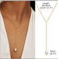 Stainless Steel Lariat Necklace Gold Plated, Dainty Long Necklace Laryered Necklaces For Women Girls, Y Shape Drop Pendant