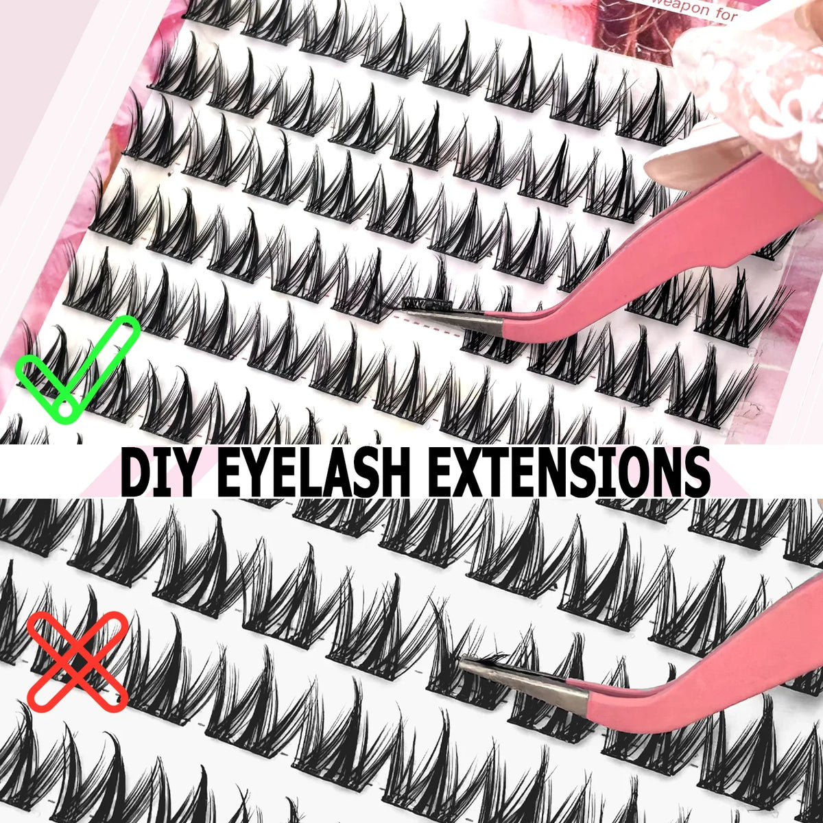 100/120pcs Self-Adhesive Eyelash Cluster Set Doll & Cat Eye Styles, Wispy, Curved, Lightweight, Natural to Glamorous Look