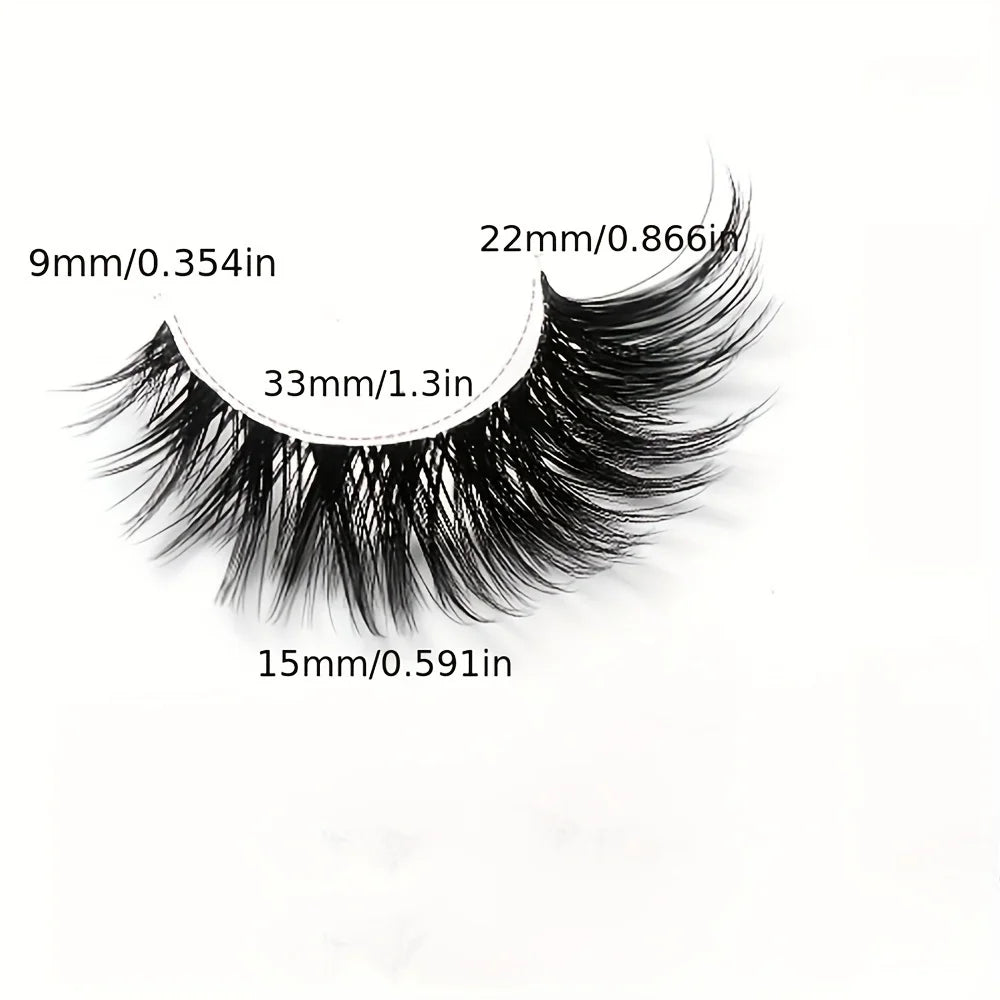 5 Pairs False Eyelashes - Natural Long, Cat Eye Style, Winged Tips, Manga Lashes for Eye Elongation
